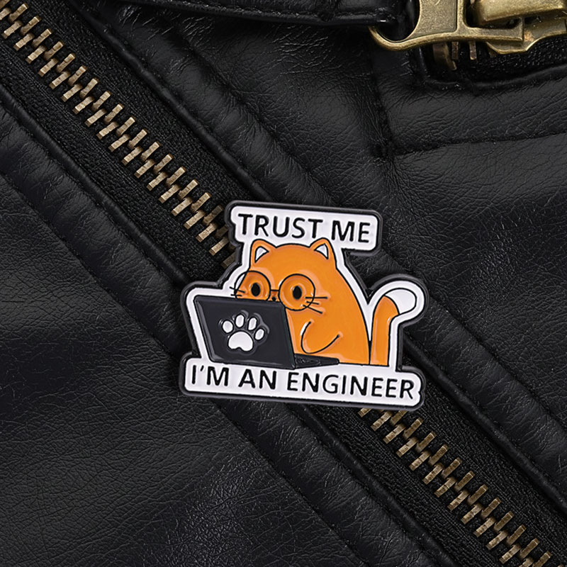 Office Tech Software - Engineer Cat Lapel Pin Trust Me