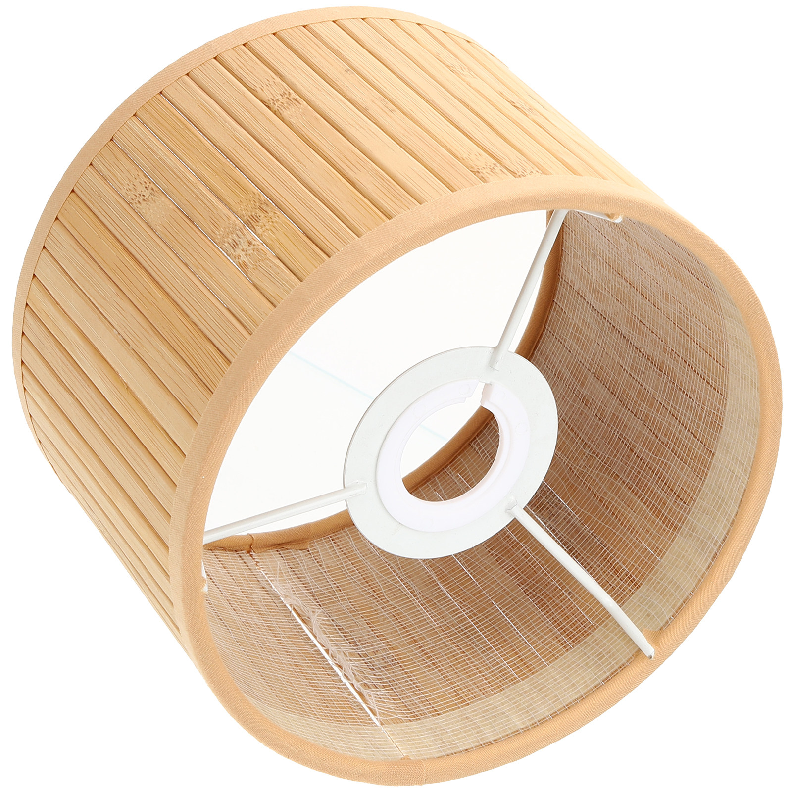Ring Light Desk Small - Bamboo Lampshade Small Retro Style Detachable