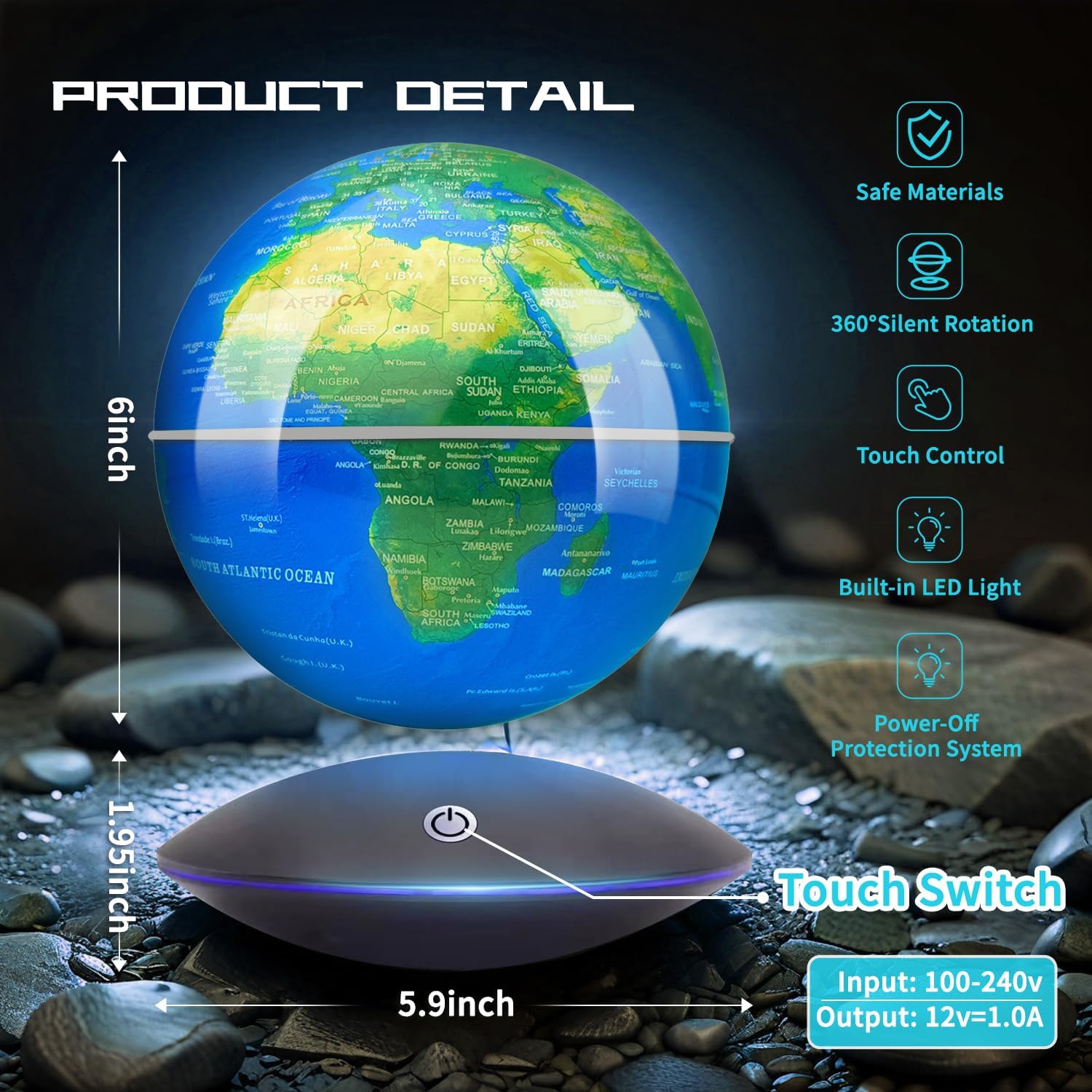 Magnetic Levitating Globe with - огляд і ціна Office Tech And Gadgets