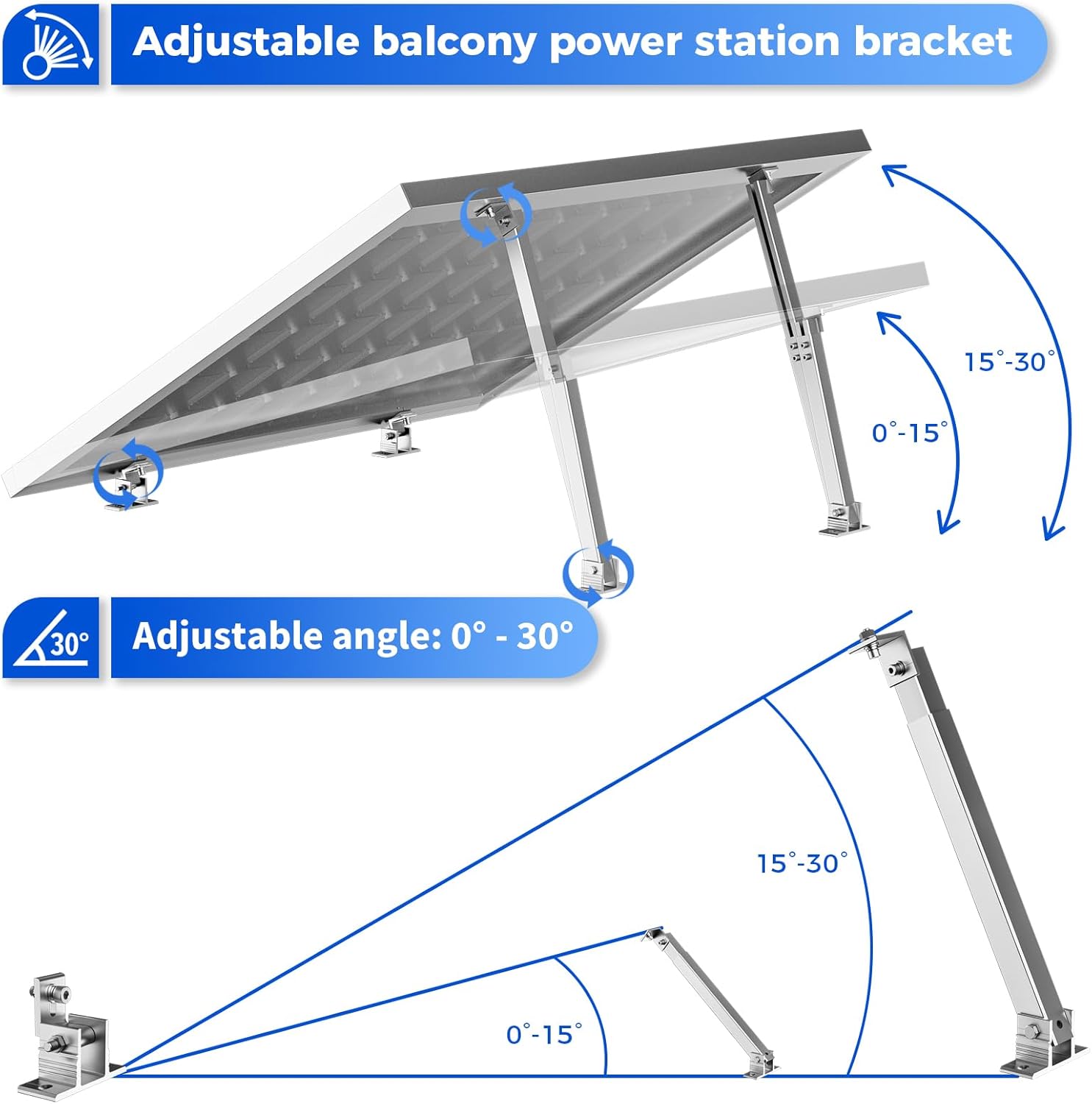 2 Set Adjustable Solar Panel T - огляд і ціна Flat Panel Mount Tilt