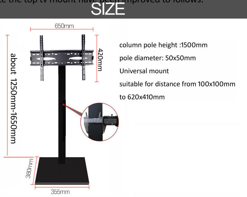 (1500mm high) Steel tilt back  - огляд і ціна Flat Panel Mount Tilt