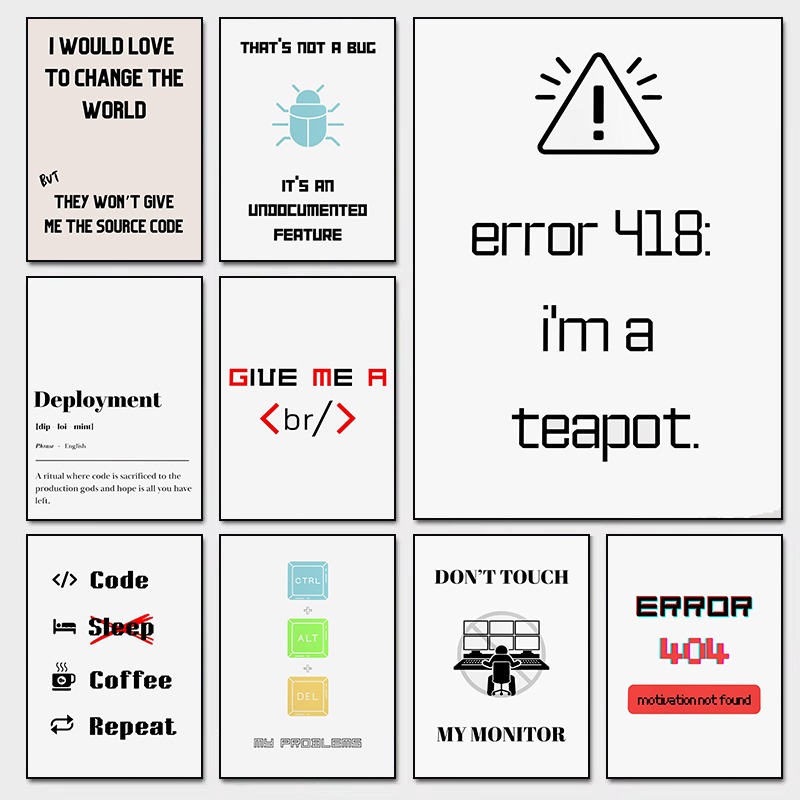 Funny Programmer Poster Error  - огляд і ціна Office Tech Software